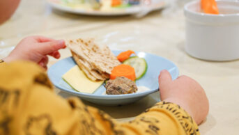 Child having a meal